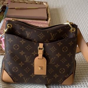 Louis Vuitton Tan Monogram Shoulder Bag with Gold Hardware